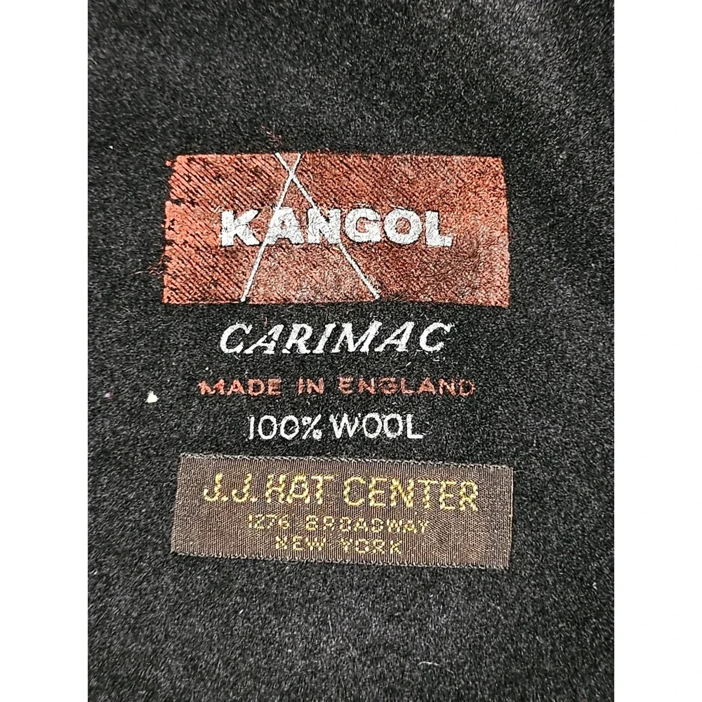Vintage Kangol Carimac Mens Black Wool Driving Cap Hat Made In England